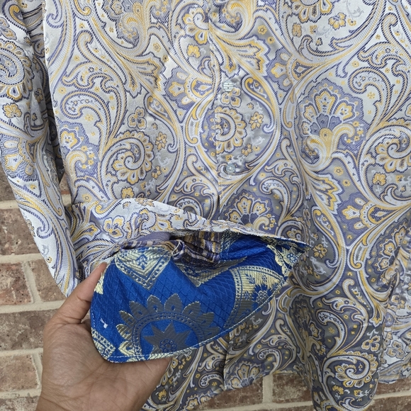 Robert Graham Men's Paisley Shirt - Blue and Gray Limited Edition Size M - Picture 5 of 5